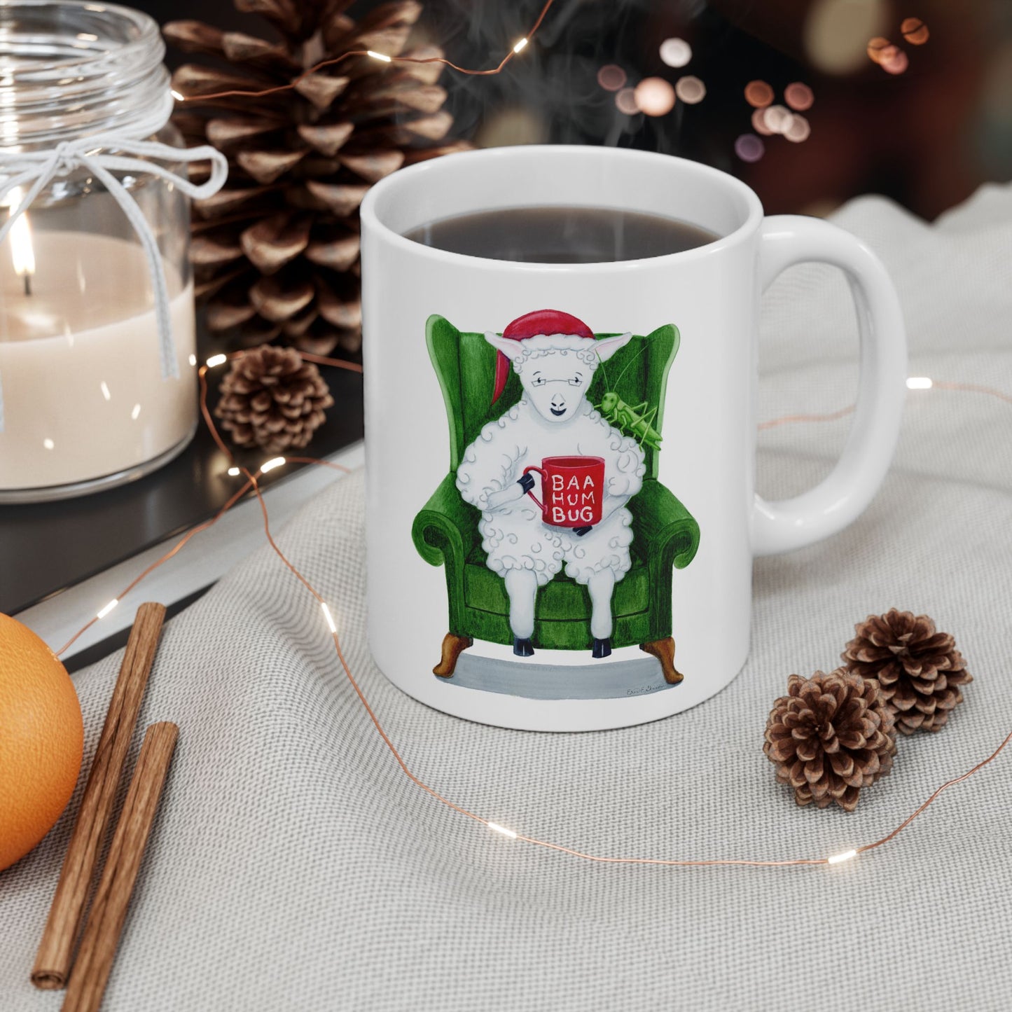 Ceramic Mug - Christmas Holiday Mug - Baa Humbug from the Sheep Series