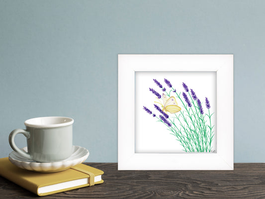 Butterfly on Lavendar - Framed Fine Art Print - The Lavender Series
