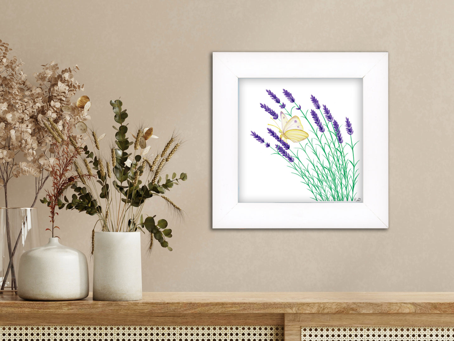 Butterfly on Lavendar - Framed Fine Art Print - The Lavender Series