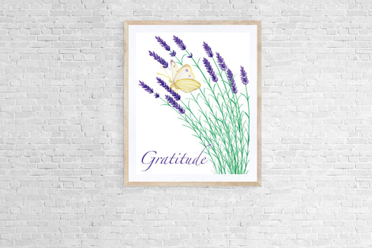 Lavender Graditude with Butterfly - Fine Art Print - The Lavender Series