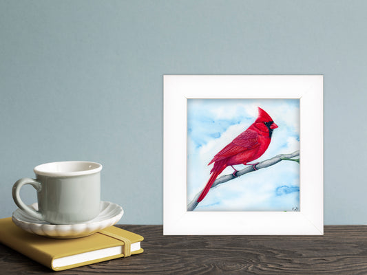 Cardinal in Watercolor - Framed Fine Art Print, additional view