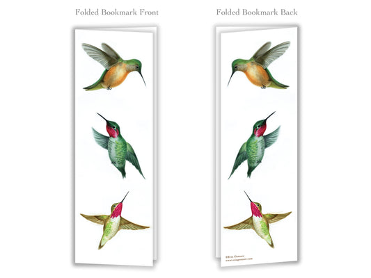 Folded Bookmarks - Set of 4 - The Hummingbird Series - Handmade, additional view