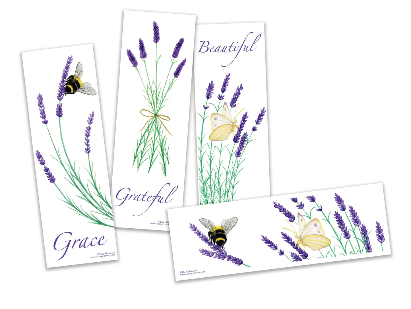 Stationery Set Lavender Series - 4 Hand Stitched Journals, 8 Greeting Card Set, 4 Bookmarks, 12 Small Gift Cards, 16 Gift Tags, 92 Stickers