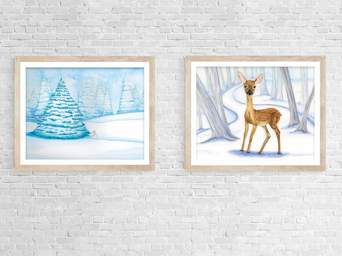 Winter Bunny - Fine Art Print - Winter Woodland Animals Series