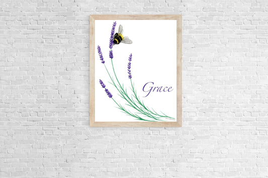 Lavender Grace with Bee - Fine Art Print - The Lavender Series