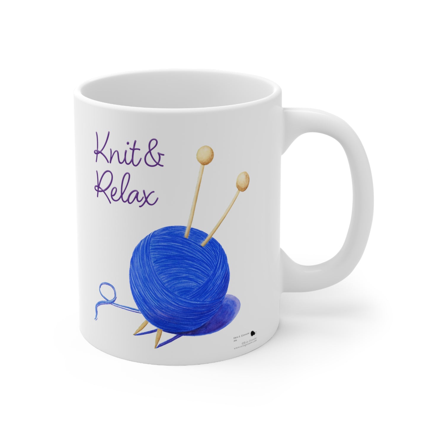 Mug - Knit and Relax - The Knitting Series - White Background