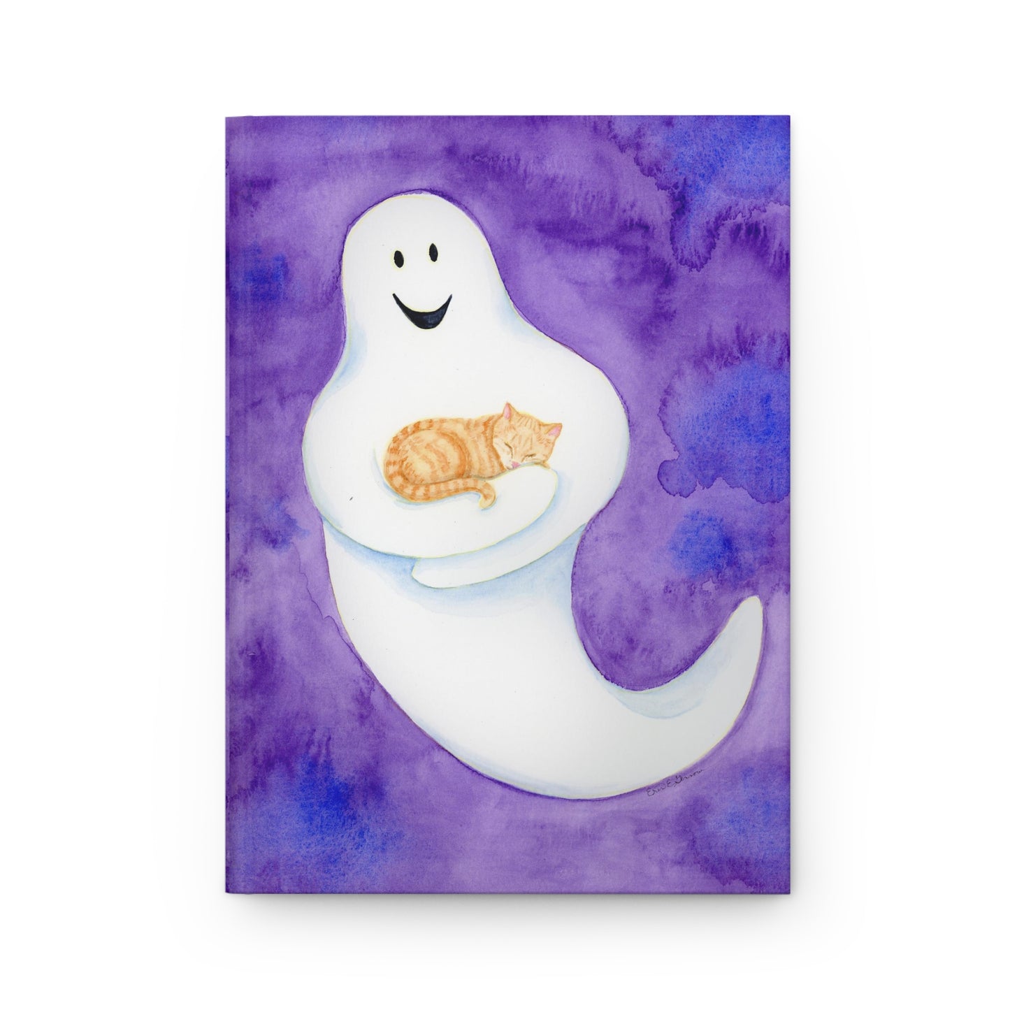 Ghost with Pumpkin the Cat Hardcover Journal