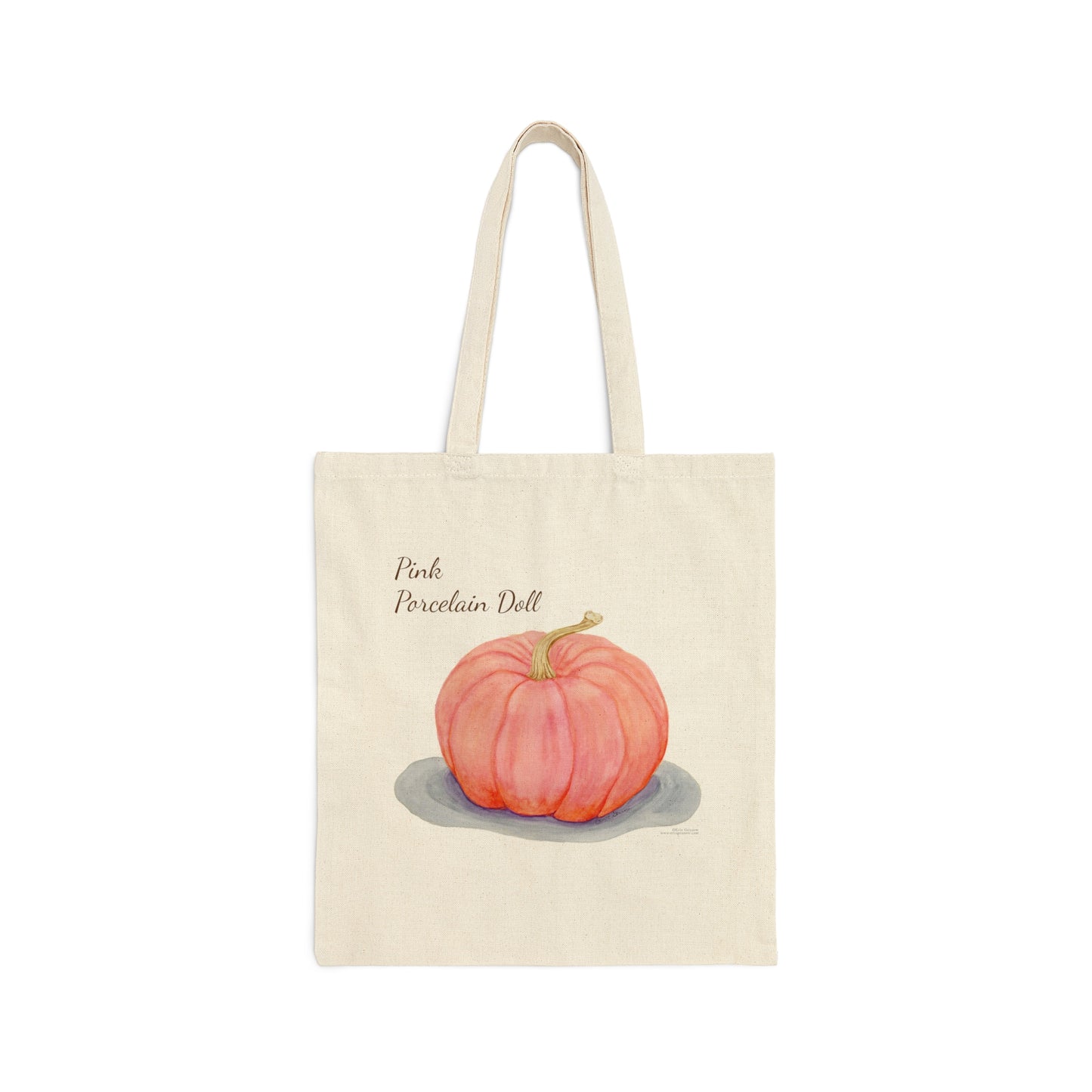 Canvas Tote 100% Cotton - Pink Porcelain Doll Pumpkin - The Pumpkin Series