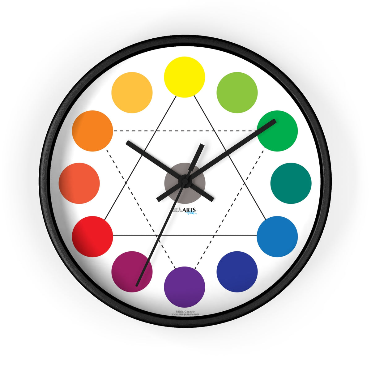 Color Wheel Wall Clock by Erin E. Gennow Arts