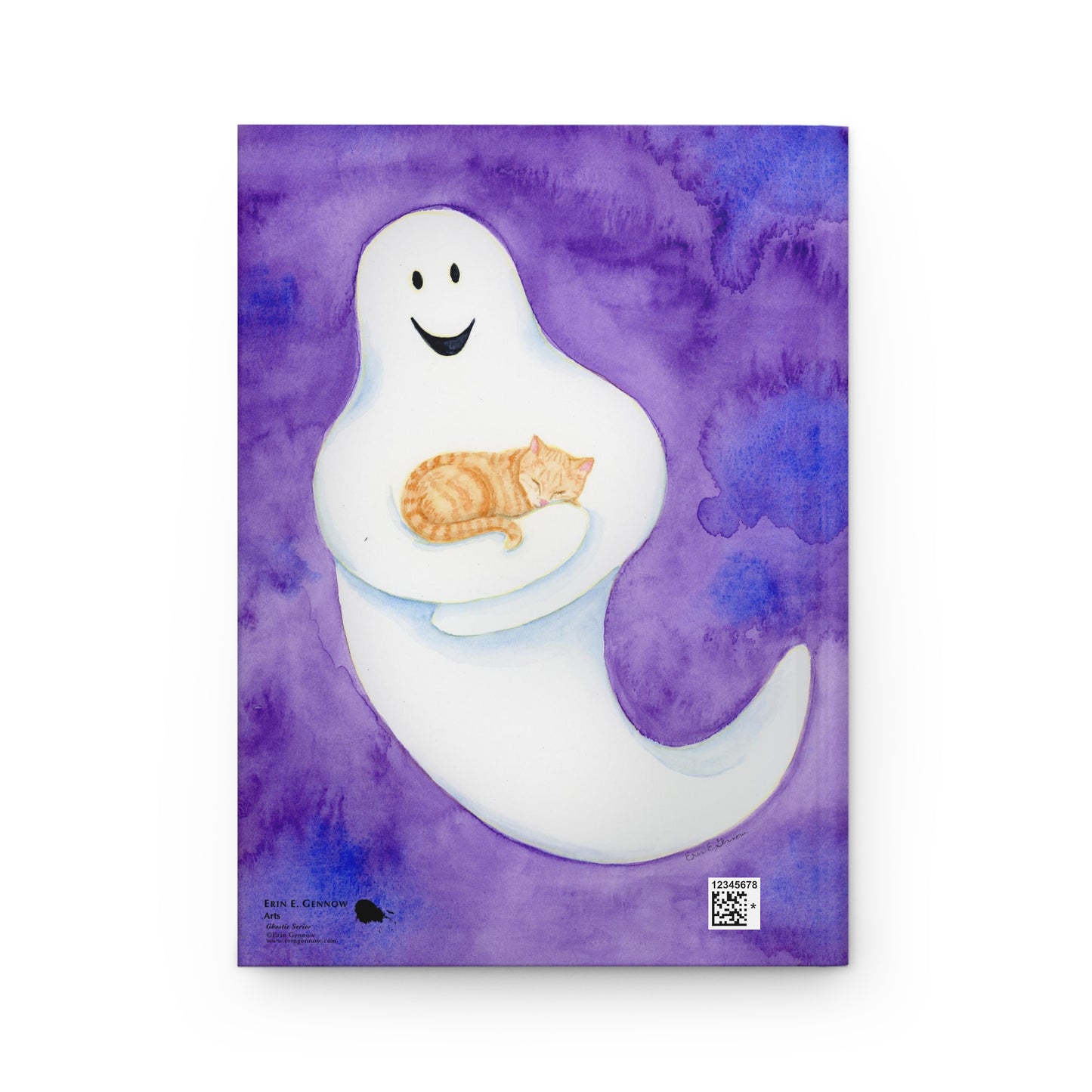 Ghost with Pumpkin the Cat Hardcover Journal