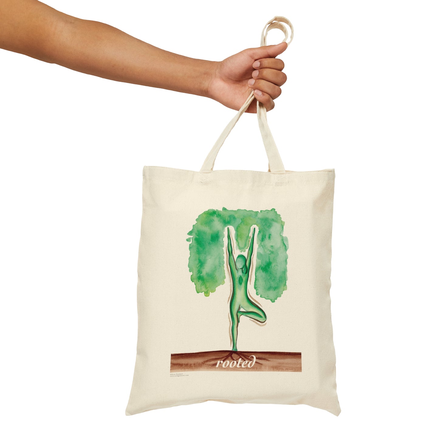 Canvas Tote 100% Cotton - Yoga Tree Pose - Rooted - The Yoga Series