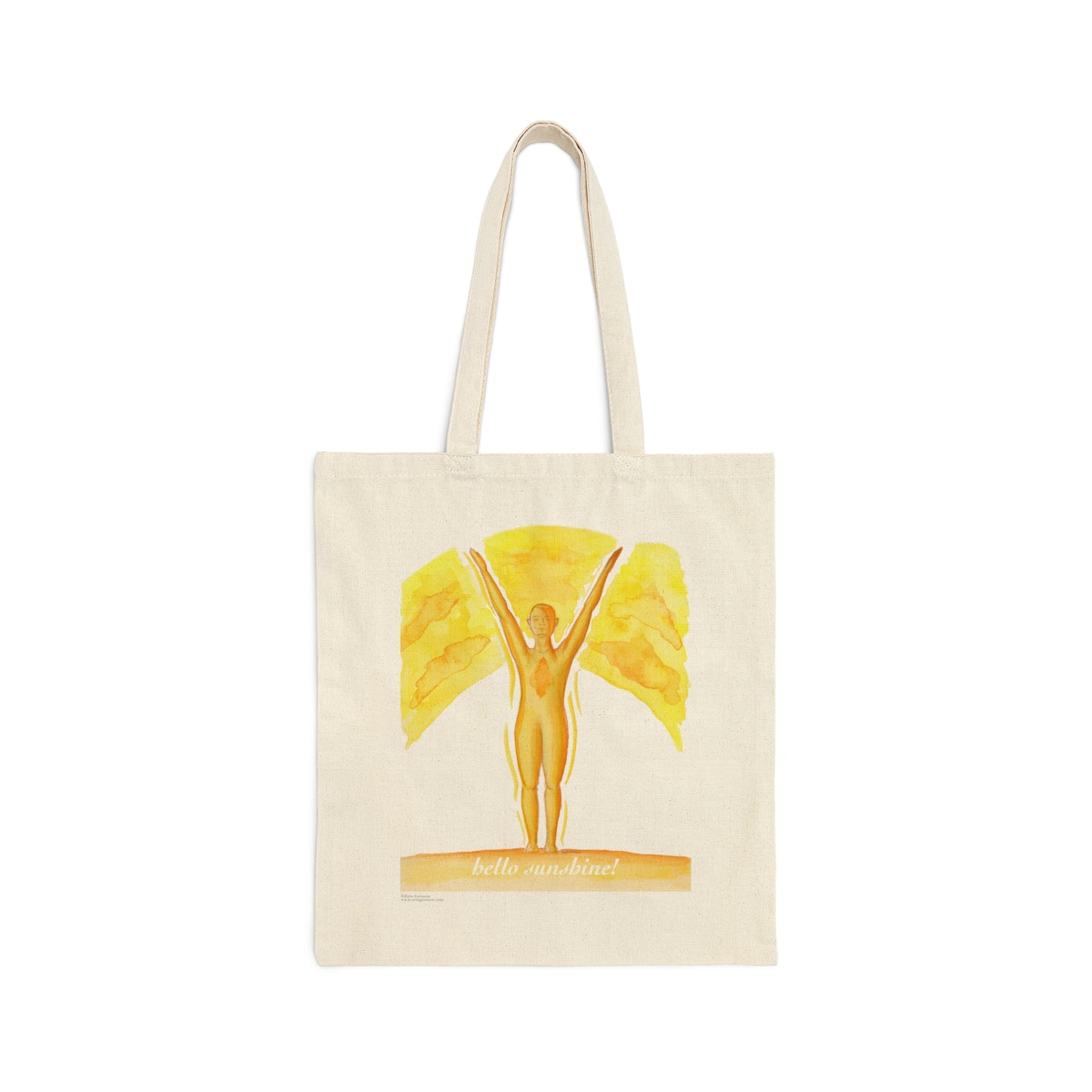 Canvas Tote 100% Cotton - Yoga Sun Salutation - Hello Sunshine - The Yoga Series