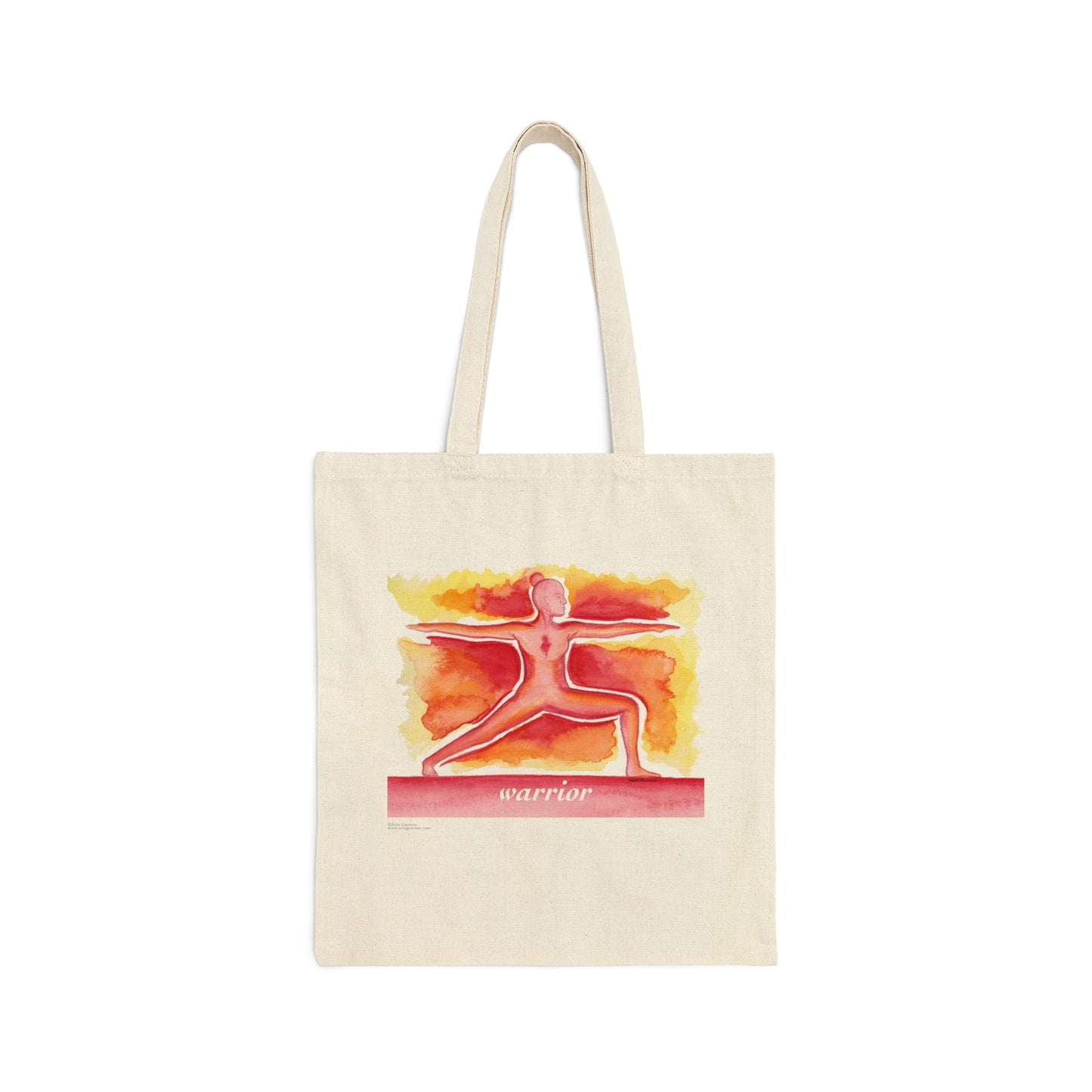 Canvas Tote 100% Cotton - Yoga Warrior 2 - The Yoga Series