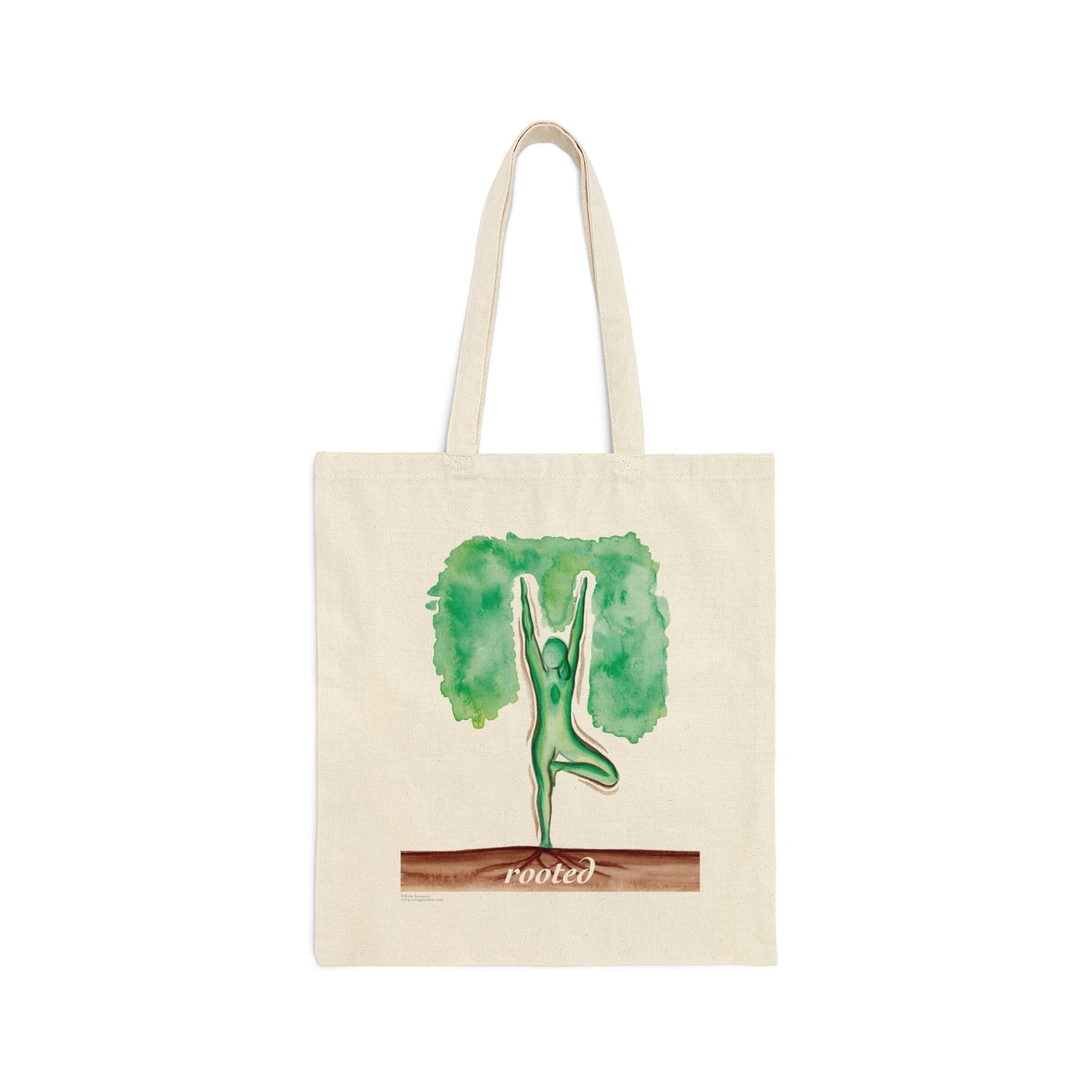 Canvas Tote 100% Cotton - Yoga Tree Pose - Rooted - The Yoga Series