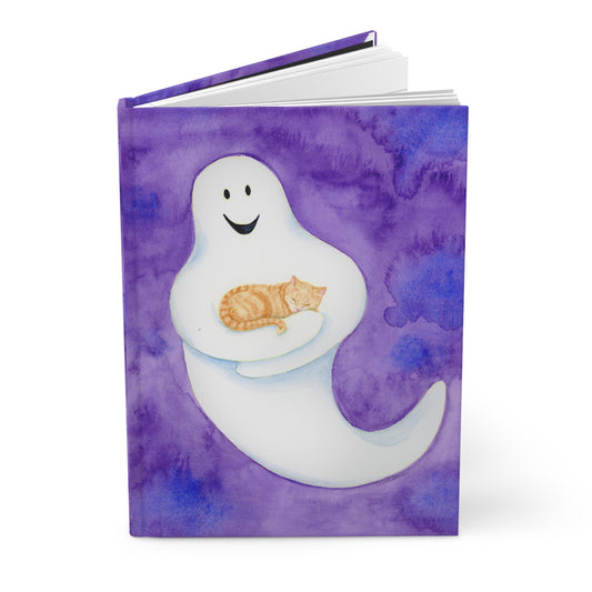Ghost with Pumpkin the Cat Hardcover Journal