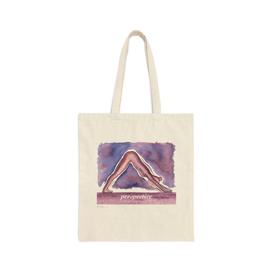 Canvas Tote 100% Cotton - Yoga Downward Dog - Perspective - The Yoga Series