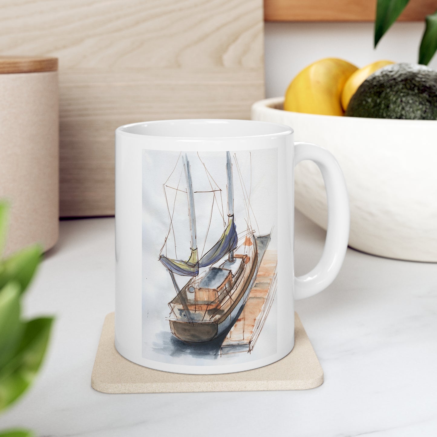 Ceramic Mug 11oz - San Francisco Boat - North Beach, San Francisco Series