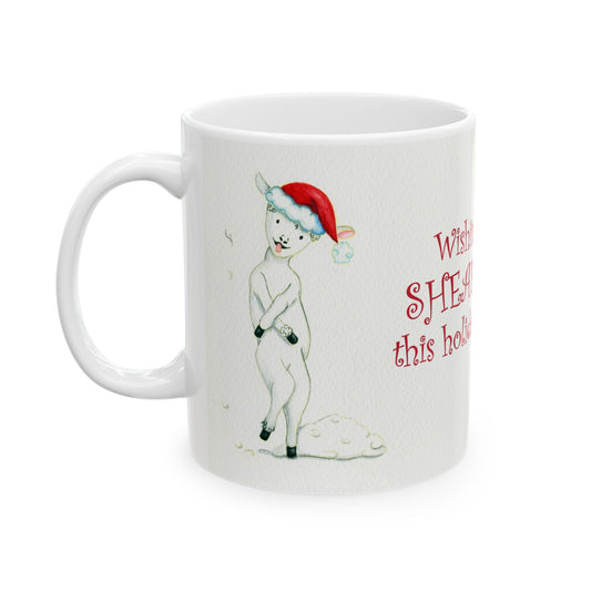 Ceramic Mug - Christmas Holiday Mug - Shear Joy from the Sheep Series