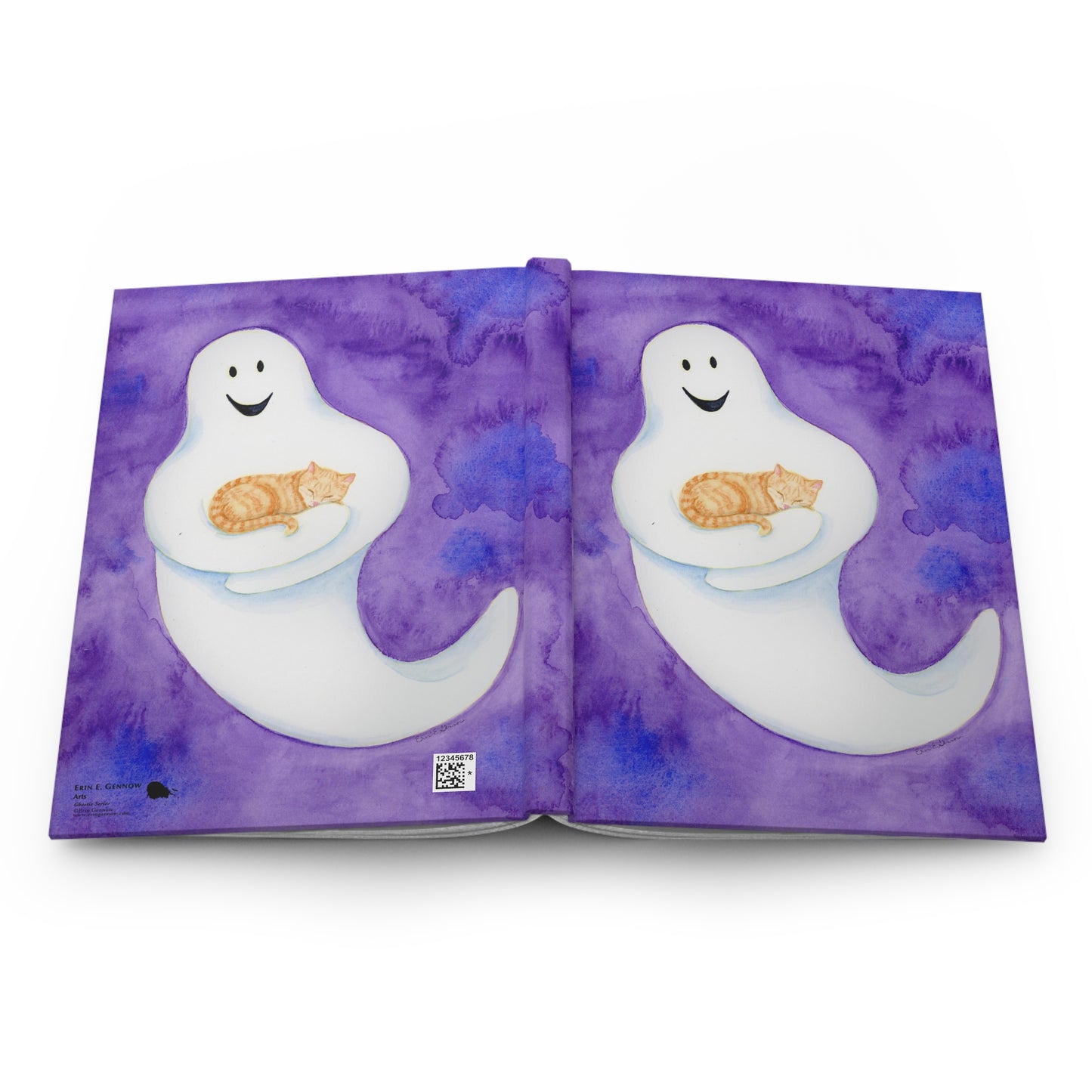 Ghost with Pumpkin the Cat Hardcover Journal