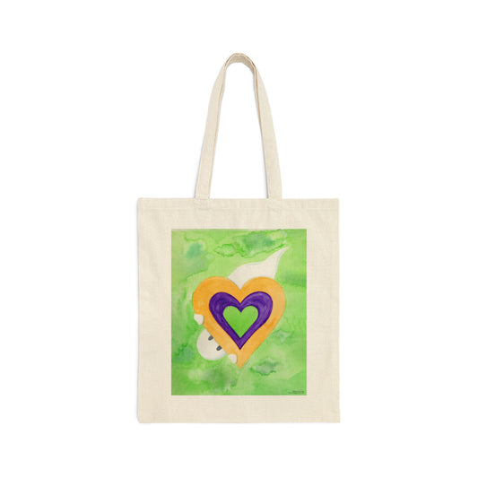 Canvas Tote 100% Cotton - Ghost with Heart - The Ghostie Series