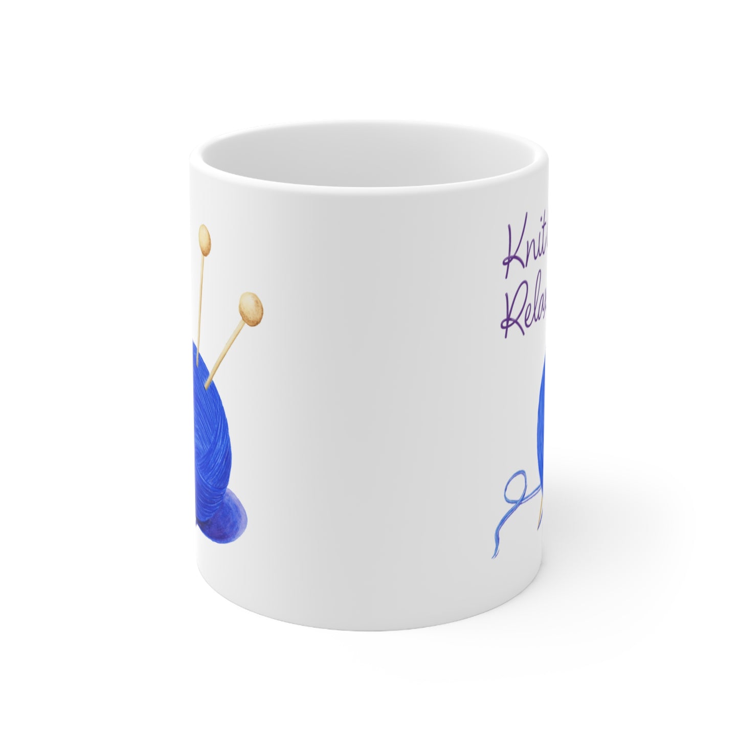 Mug - Knit and Relax - The Knitting Series - White Background