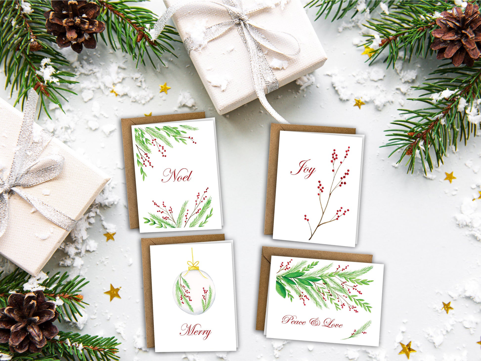 The Christmas Greens Series - Holiday Greeting Card Set