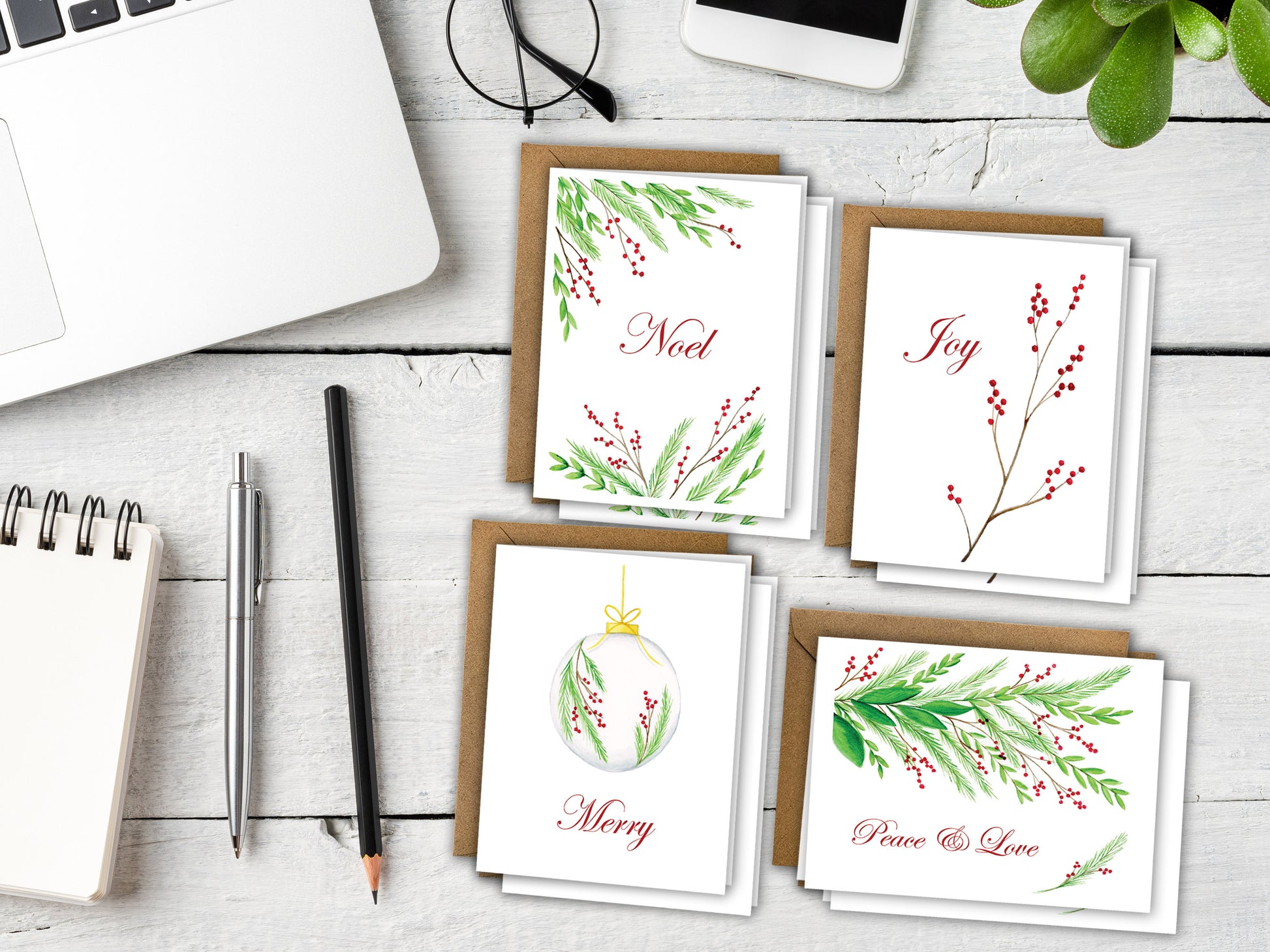 The Christmas Greens Series - Holiday Greeting Card Set, additional view