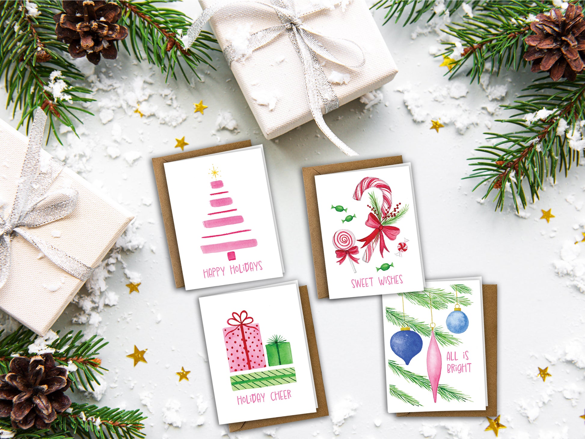The Christmas Cheer Series - Holiday Greeting Card Set