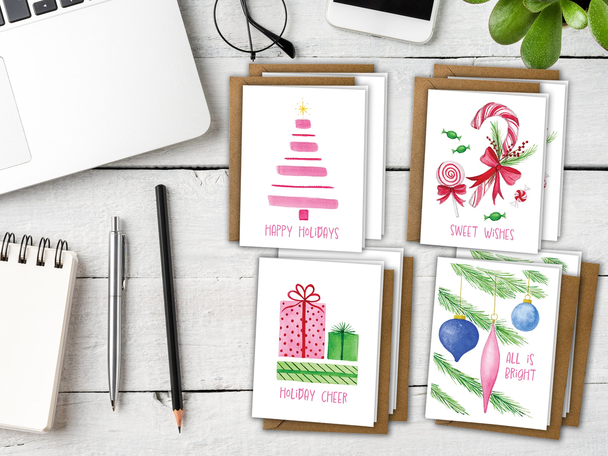 The Christmas Cheer Series - Holiday Greeting Card Set, additional view