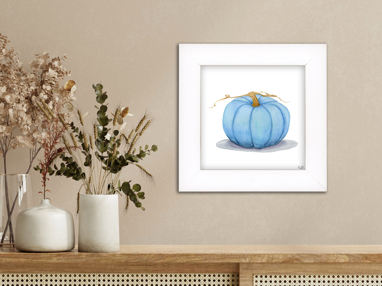 Blue Jarrahdale Pumpkin - Framed Fine Art Print - The Pumpkin Series