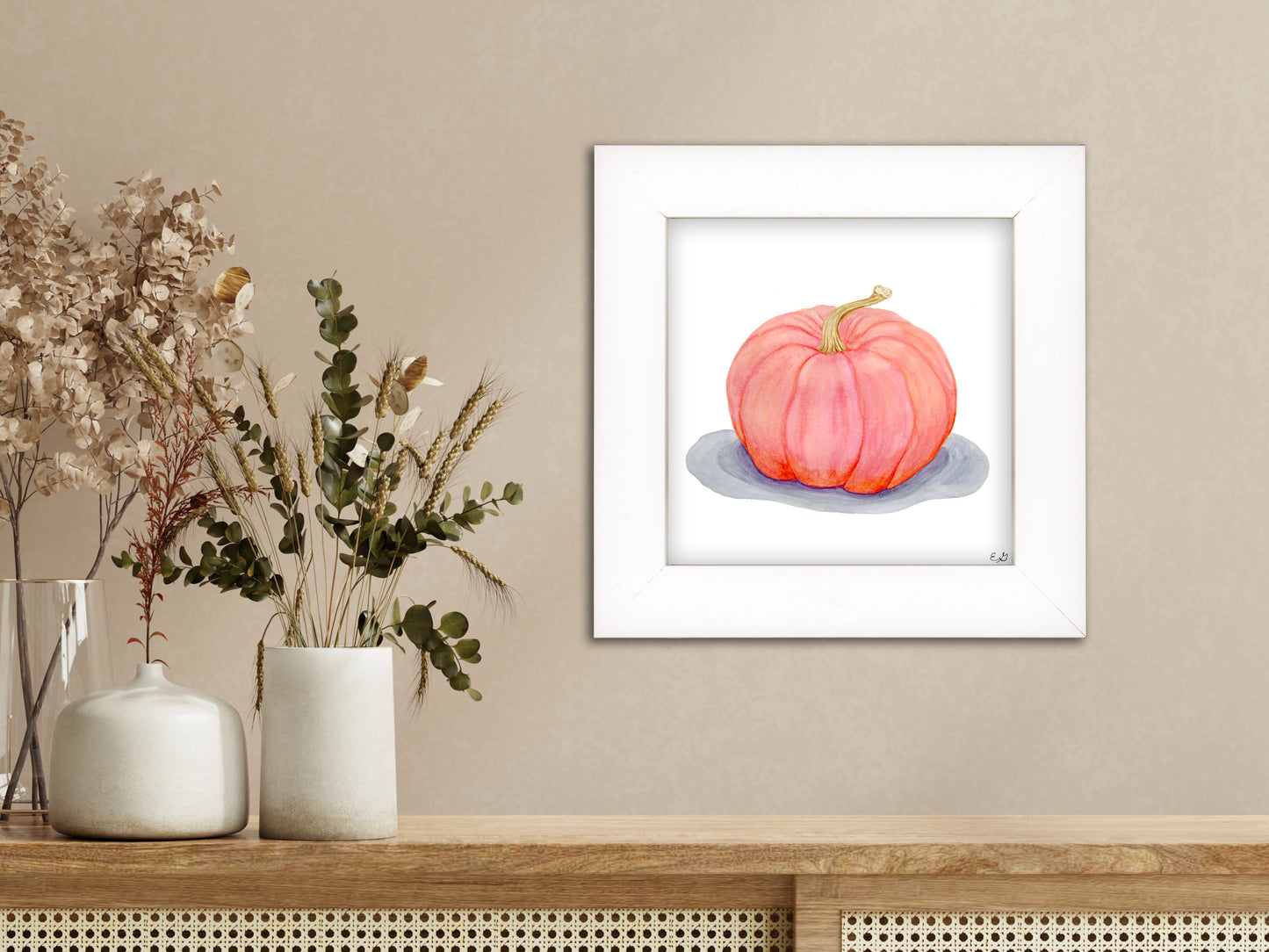 Pink Porcelain Pumpkin - Framed Fine Art Print - The Pumpkin Series
