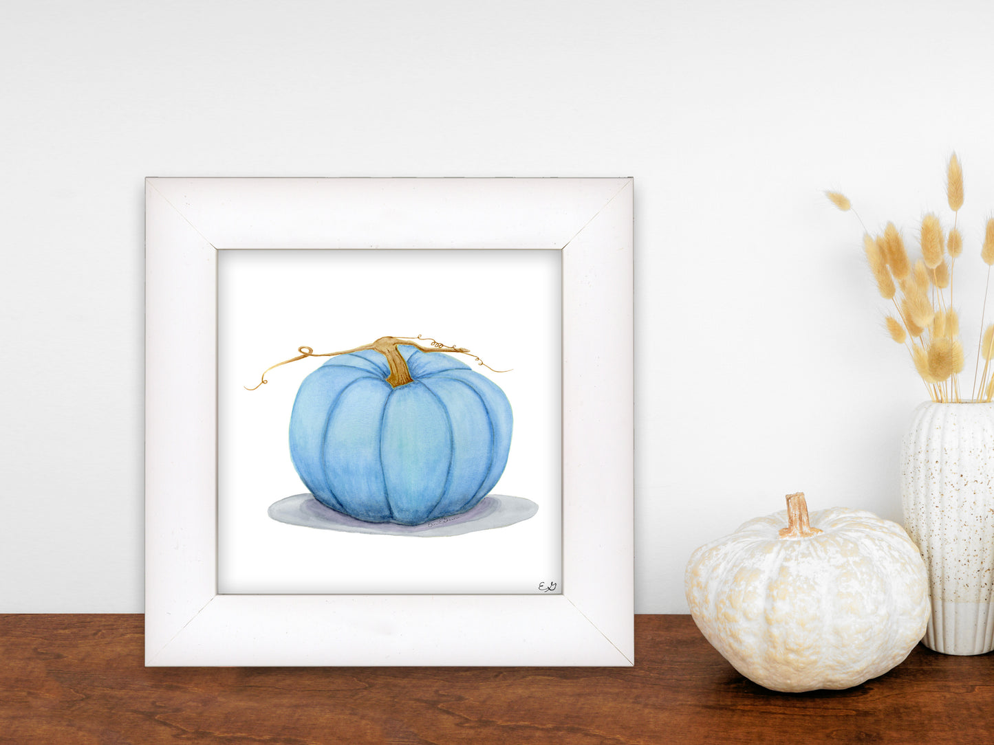 Blue Jarrahdale Pumpkin - Framed Fine Art Print - The Pumpkin Series