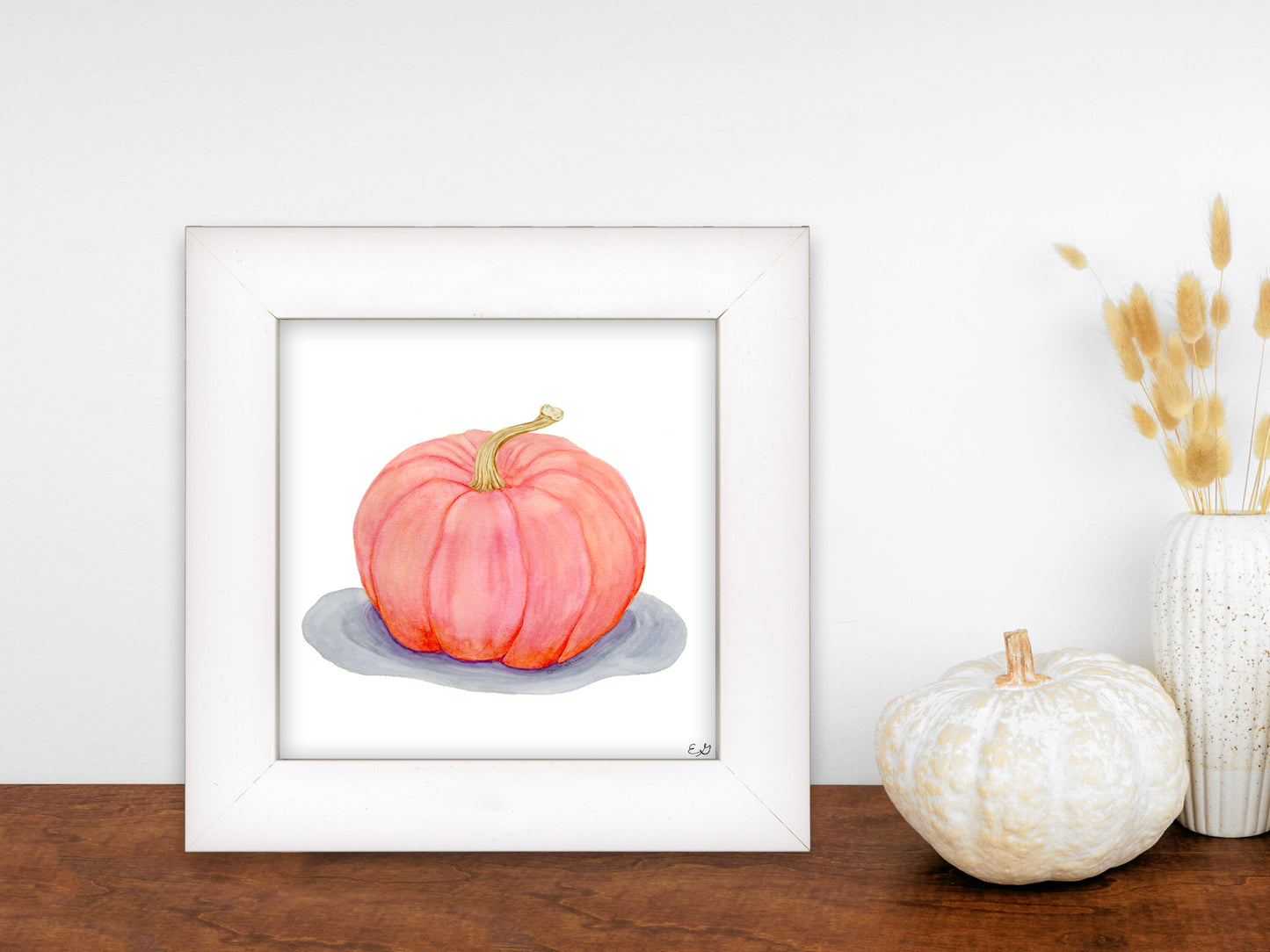 Pink Porcelain Pumpkin - Framed Fine Art Print - The Pumpkin Series