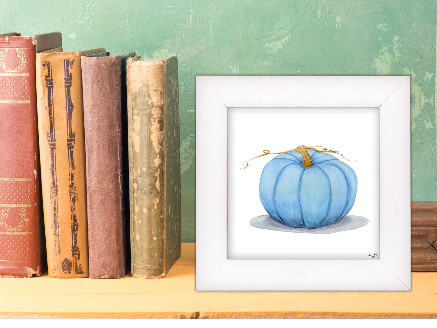Blue Jarrahdale Pumpkin - Framed Fine Art Print - The Pumpkin Series