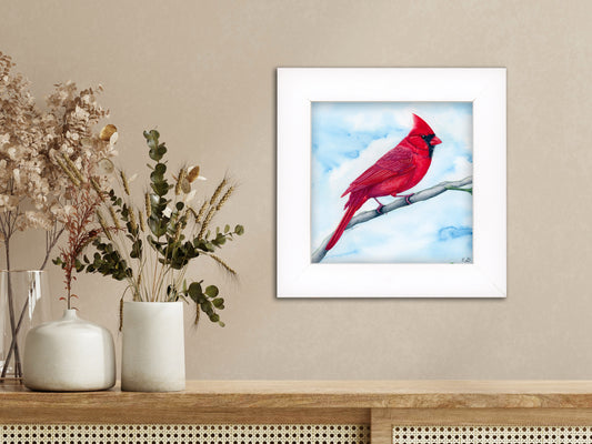 Cardinal in Watercolor - Framed Fine Art Print, additional view