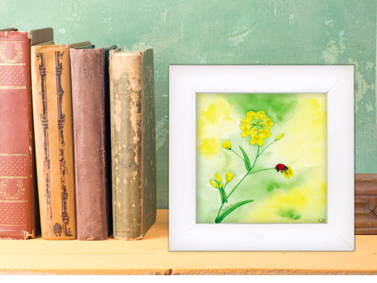 Mustard with Ladybug - Framed Fine Art Print - The Spring Series