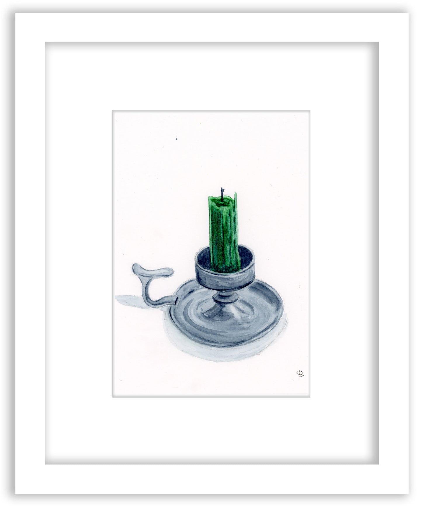 Chamberstick Sketch - Framed Original Watercolor Painting