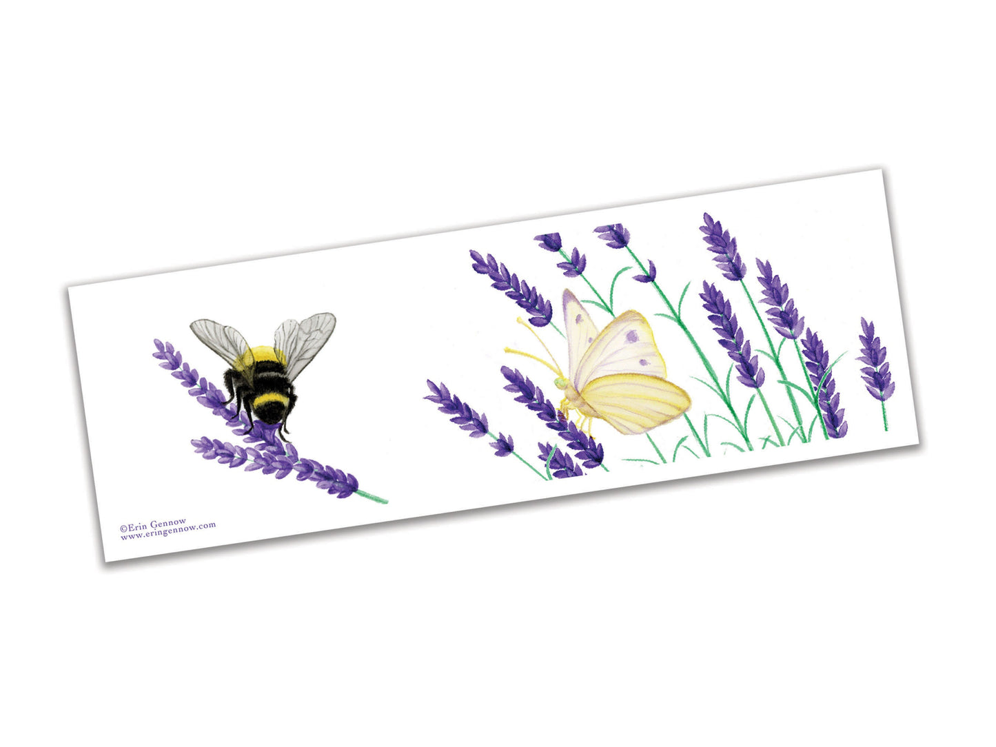 Bookmarks - Set of 4 - The Lavender Series - Bee, Butterfly, Handmade, 100% cotton rag heavy weight paper