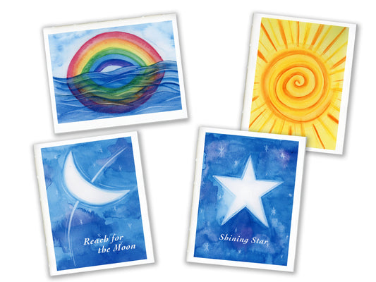 1 Small Journal - The Sky Series - Rainbow, Hand Made, 16 blank pages 100lb paper, sketchbook, travel notebook, gratitude, notes, gift