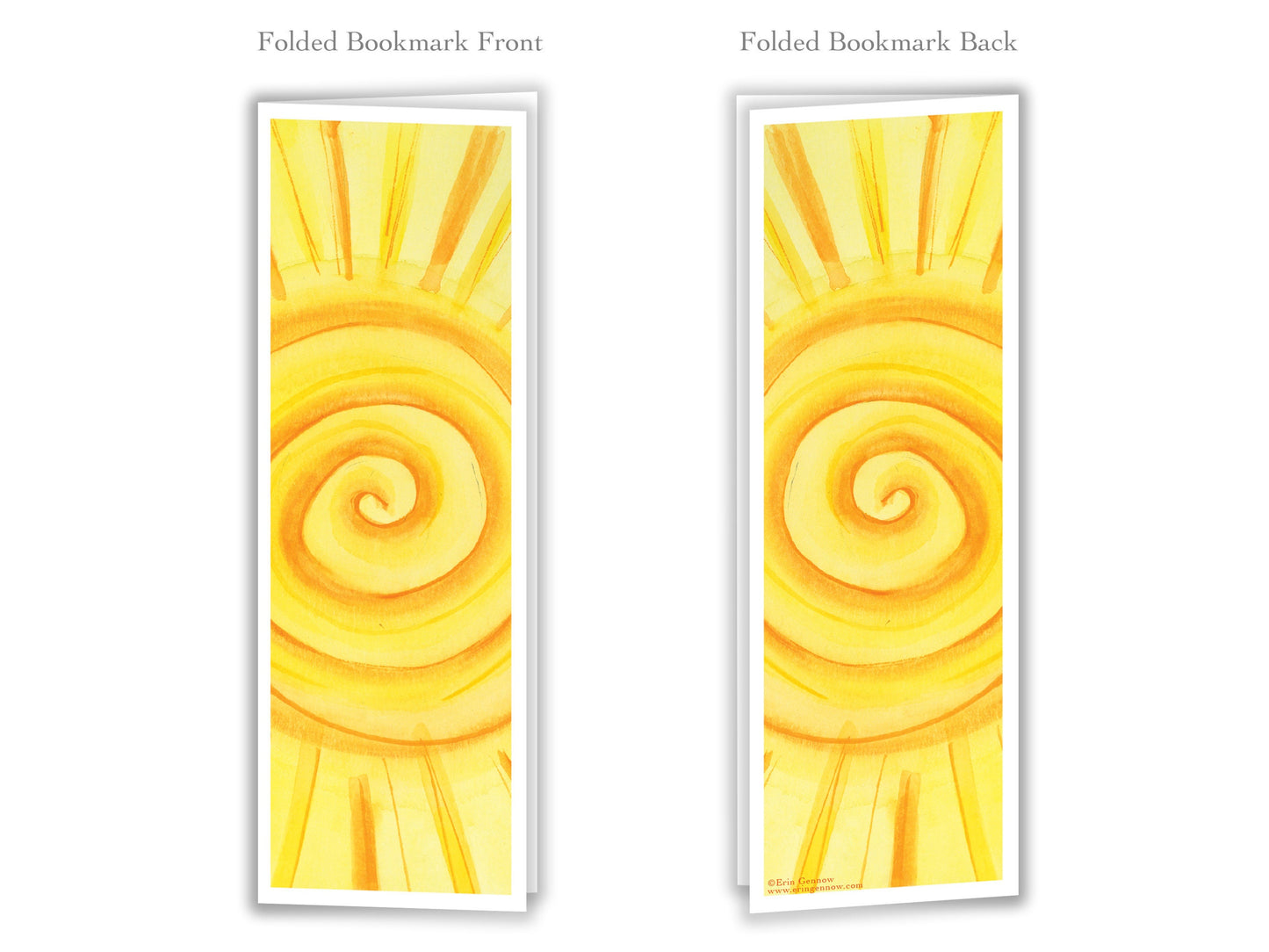 Folded Bookmarks - Set of 4 - The Sky Series - Rainbow, Sun, Moon, Stars, Handmade, 100% cotton rag heavy weight paper