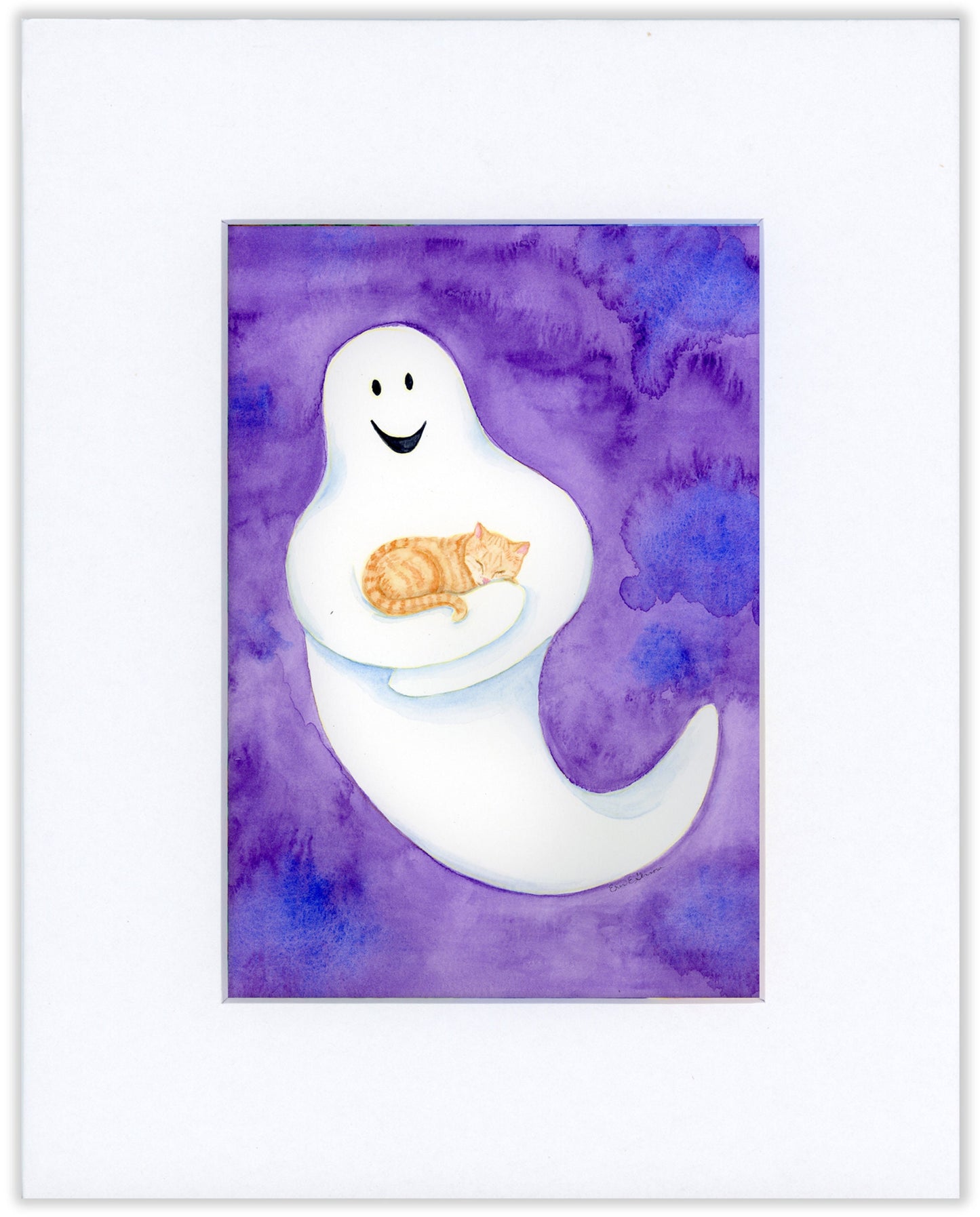 Ghost with Cat - Halloween Fine Art Print