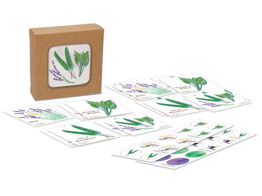 16 Gift Tags with 20 Stickers in Gift Box - The Herb Series 2 - Lavender, Rosemary, Sage Handmade, 100% cotton rag heavy weight paper