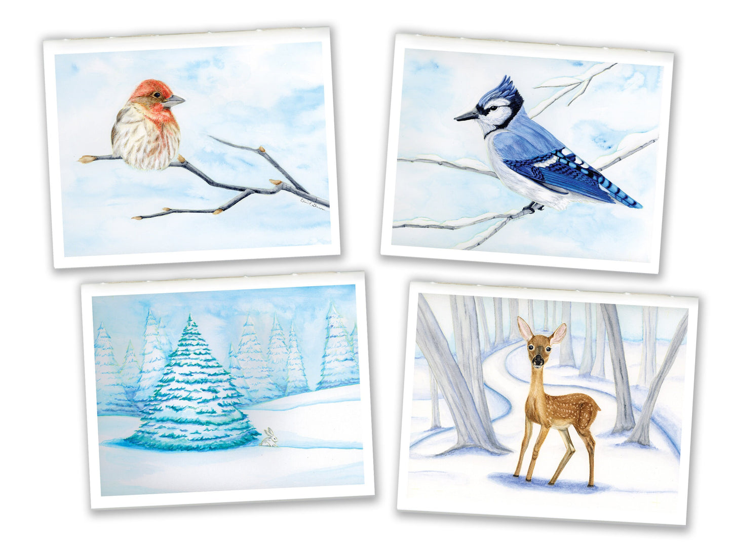 1 Small Journal - Winter Woodland Animals - Blue Jay