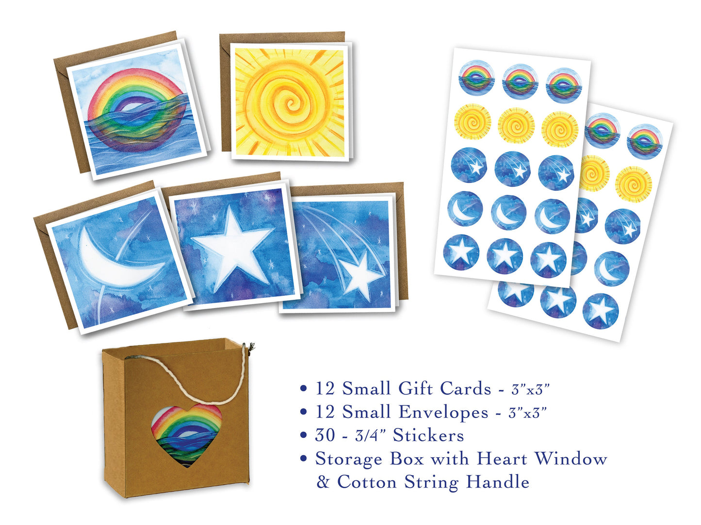 Gift Card Enclosures with Stickers - The Sky Series