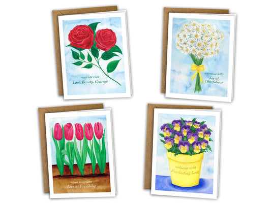 The Floral Series - Greeting Card Set of 8