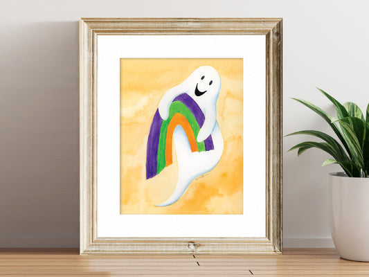 Ghost with Rainbow - Halloween Fine Art Print
