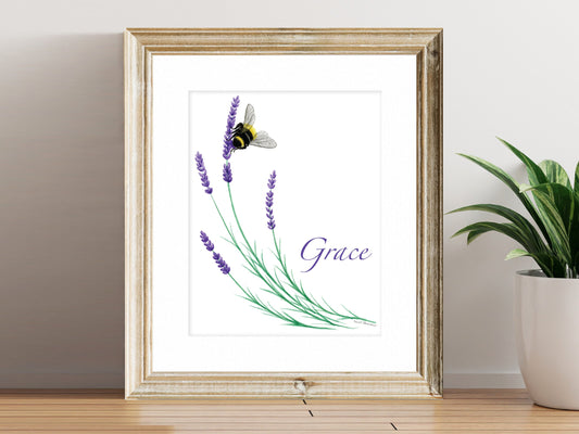 Lavender Grace with Bee - Fine Art Print - The Lavender Series
