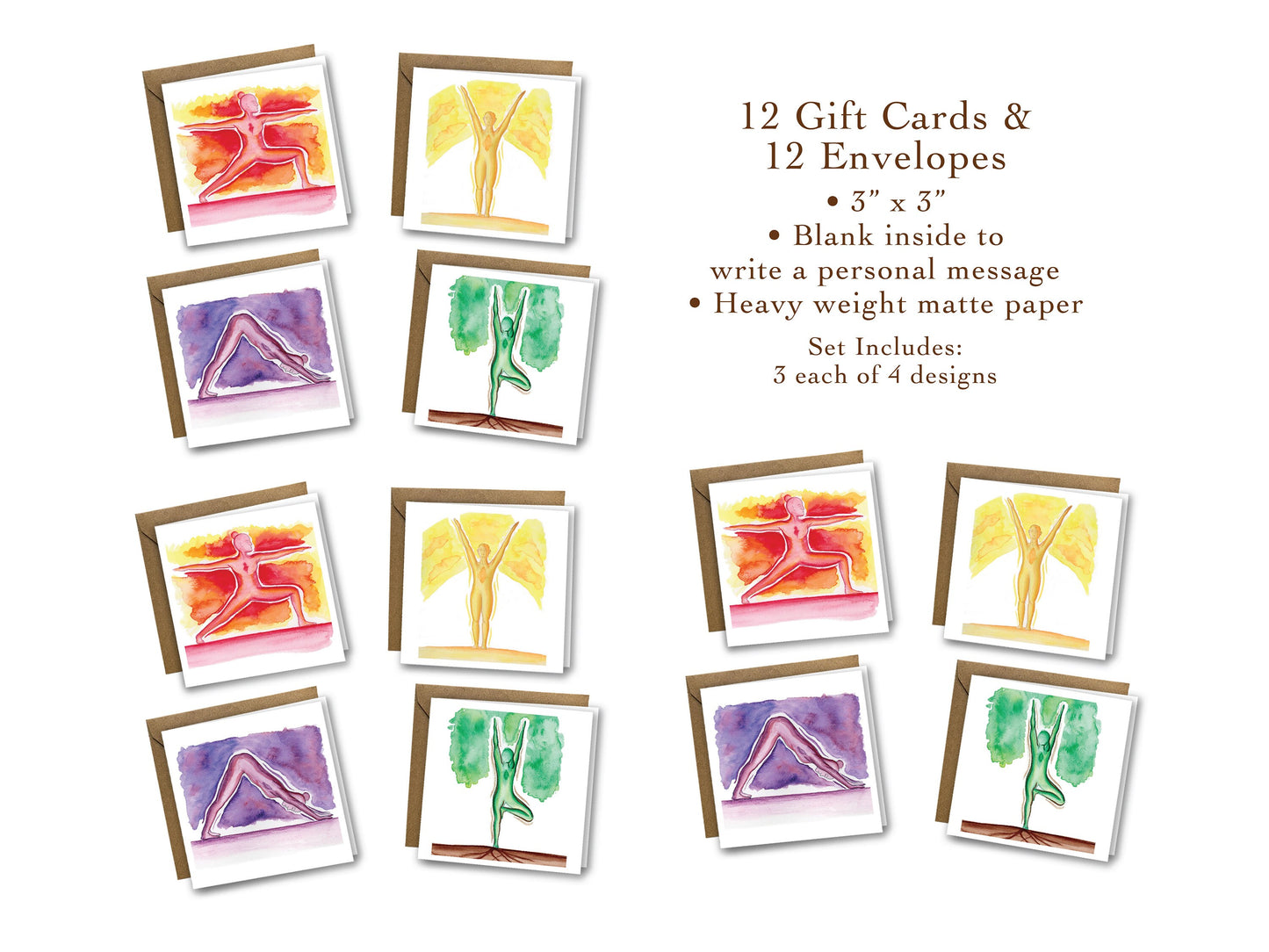 Gift Card Enclosures with Stickers - The Yoga Series