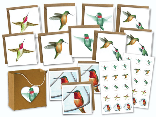 Gift Card Enclosures with Stickers - The Hummingbird Series