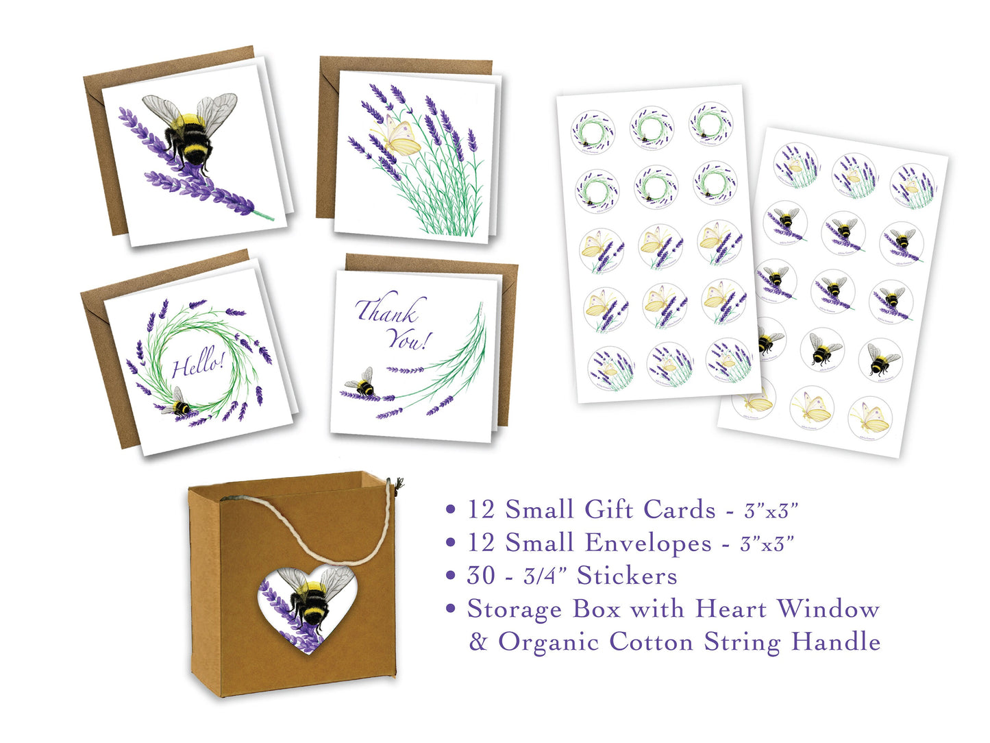 Gift Card Enclosures with Stickers - The Lavender Series